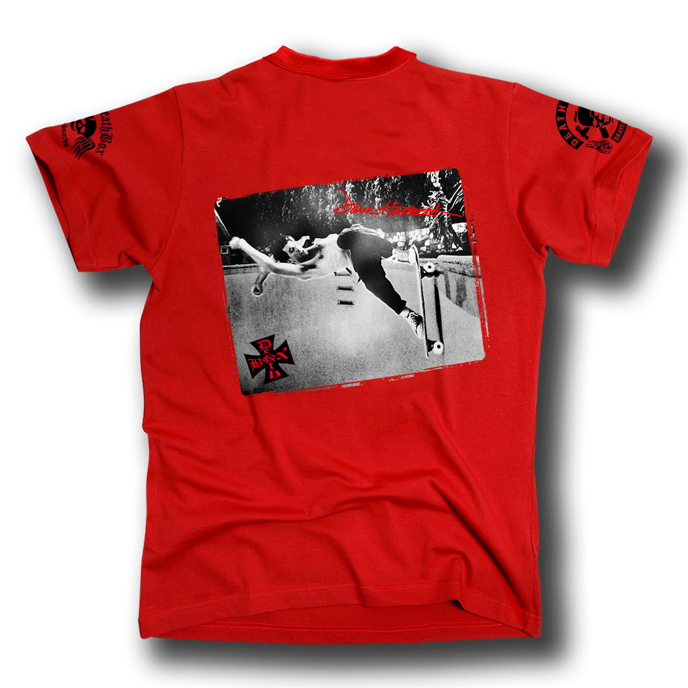 DAVE HACKETT SKATEBOARD HALL OF FAME RED TEE | DEATHBOXSKATEBOARDS